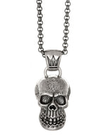 Anhänger Voodoo King Skull Sterling Silber antik -EINS BERLIN- von vorn