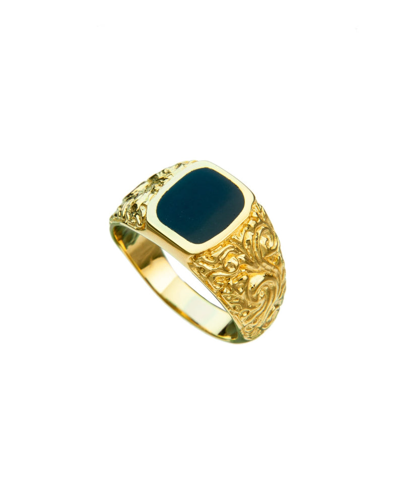 LUDWIG Ring schwarzer Onyx gold